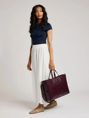 Haven 16" Laptop Tote in Croc-Embossed