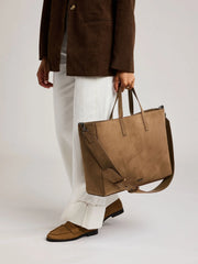 Haven 16" Laptop Tote in Vegan Suede