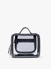 Medium Clear Cosmetics Case in Croc-Embossed