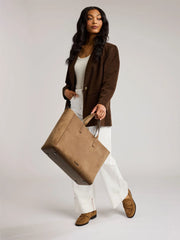 Haven 15" Laptop Tote Bag in Vegan Suede