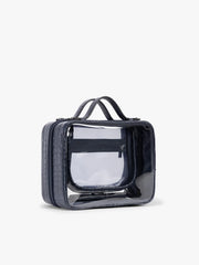 Medium Clear Cosmetics Case in Croc-Embossed