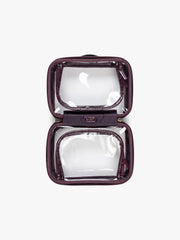Small Clear Cosmetics Case in Croc-Embossed