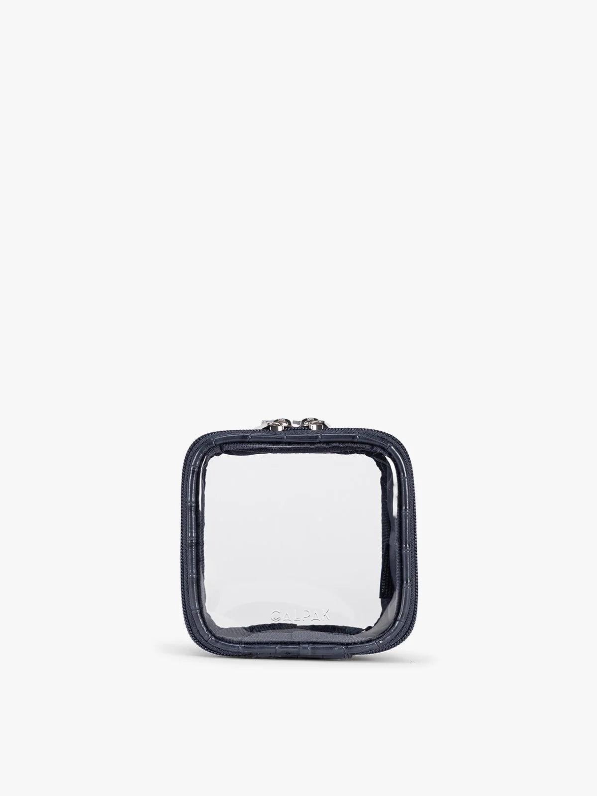 Tiny Clear Cosmetics Case in Croc-Embossed