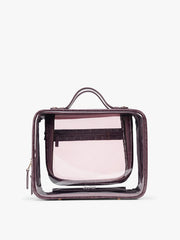 Large Clear Cosmetics Case in Croc-Embossed