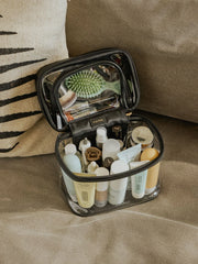 Clear Train Case with Top Compartment